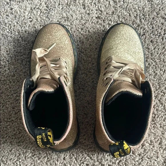 Dr. Martens 1460 Gold Glitter Women's Boots - Picture 7 of 9